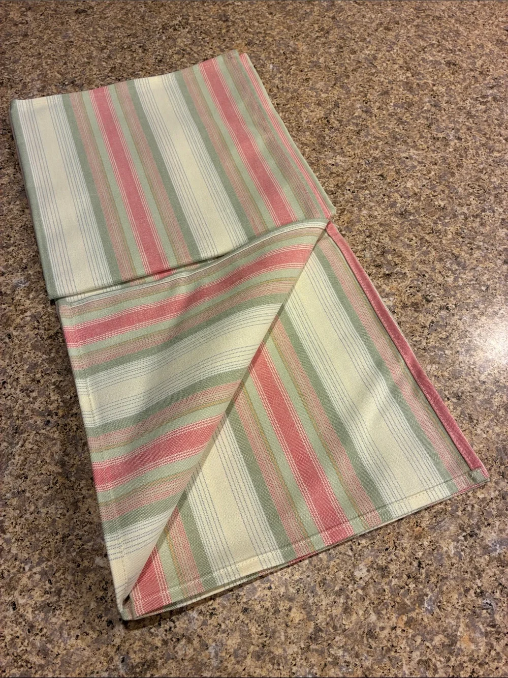 Longaberger 36” Cabana Stripe Fabric Square SMELLS MUSTY